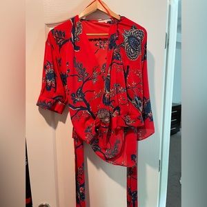 Floral 3/4 sleeve blouse